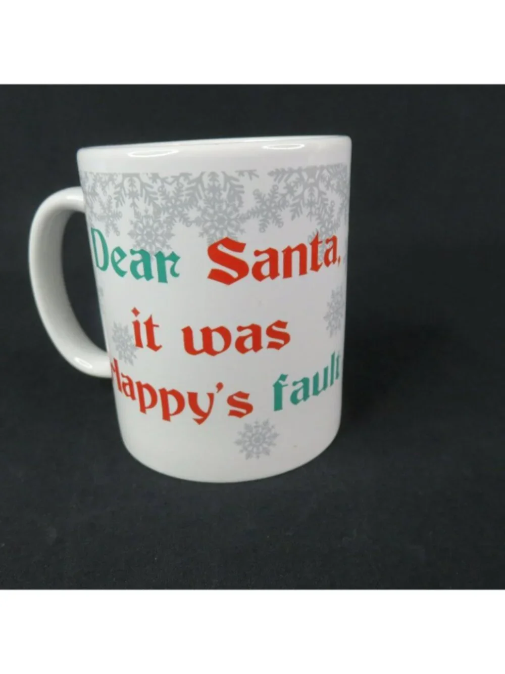 Disney Grumpy Christmas Coffee Mug Cup Dear Santa Happys Fault